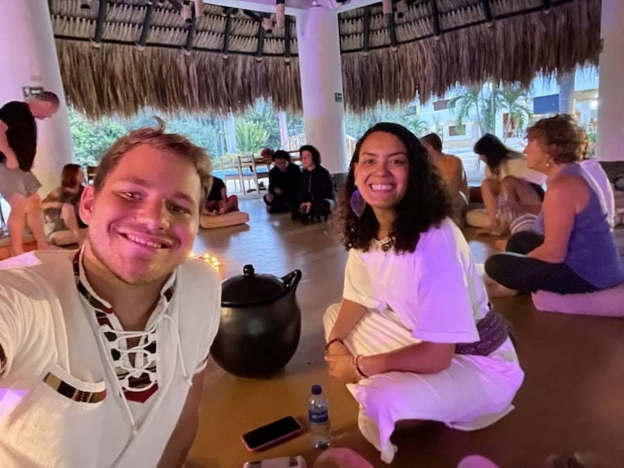 Oliver and Kelly before Cacao ceremony Medellin