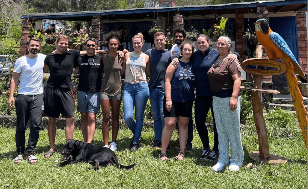 Group meditation at the retreat near Medellin
