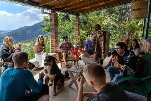 sharing circle at harmonica retreat