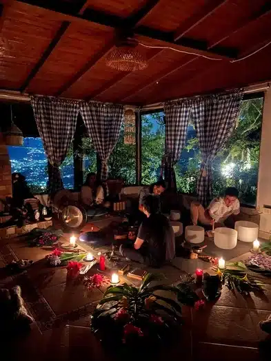 ayahuasca spiritual path sound healing and cacao ceremony harmonica retreat
