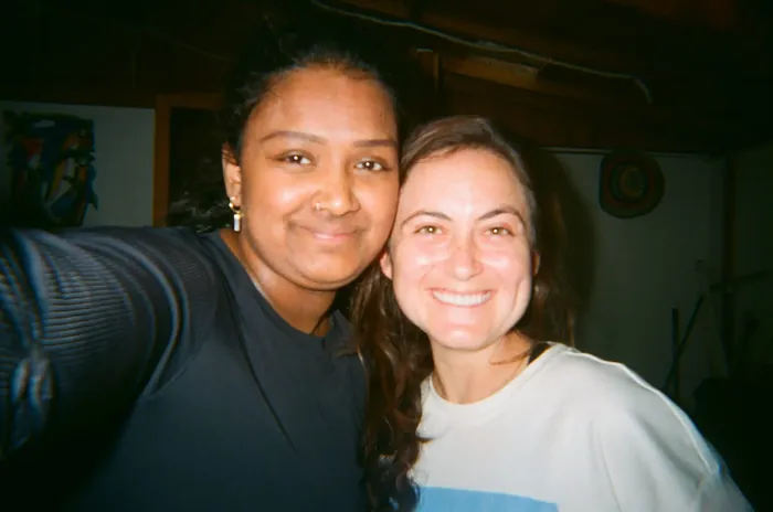 Two friends smiling together in a selfie